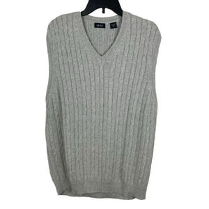 Izod Men Sleeveless V-Neck Knit Sweater‎ Vest Size L